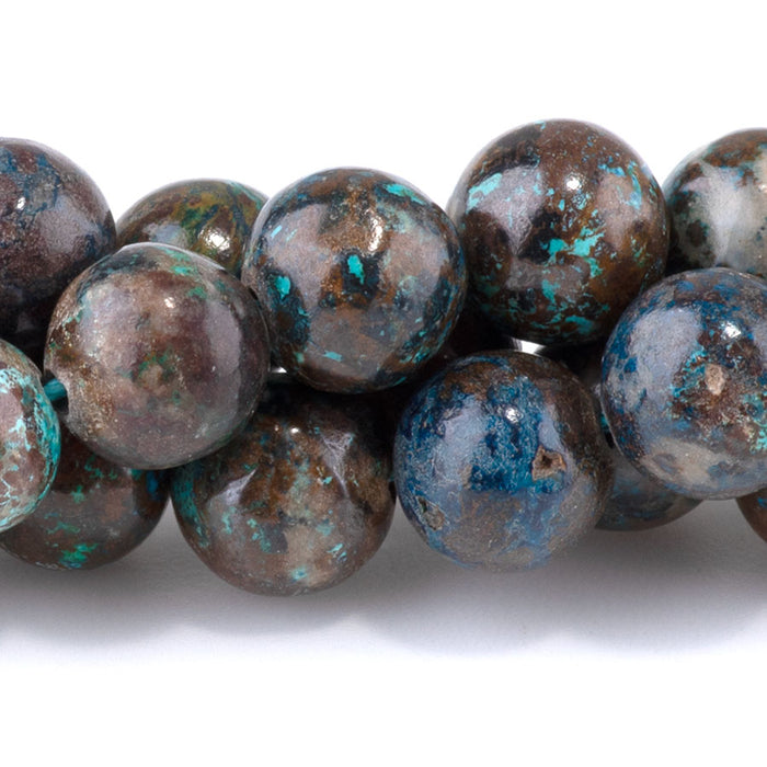 Azurite Malachite 8mm Round - 15-16 inch