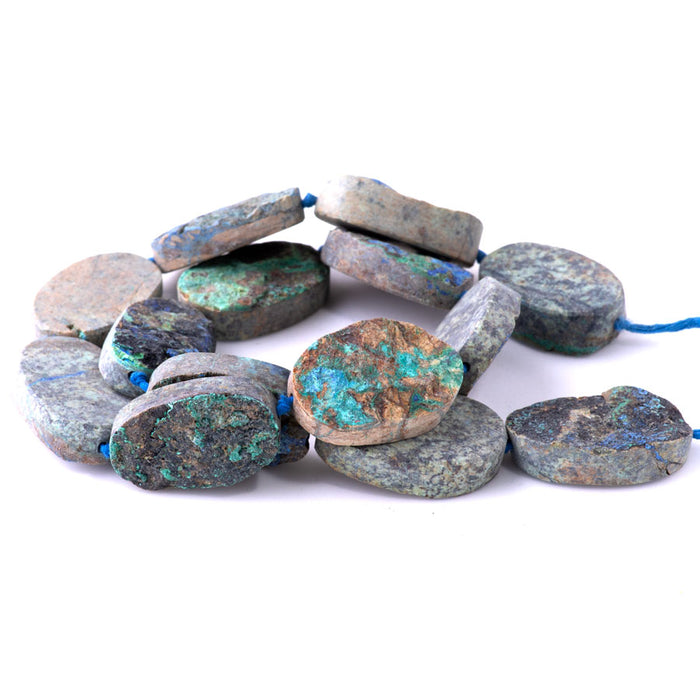 Azurite Malachite 16-25mm Oval - 15-16 Inch