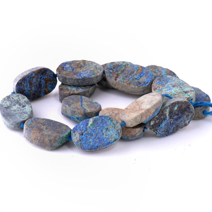 Azurite Malachite 20-25mm Freeform Oval - 15-16 Inch