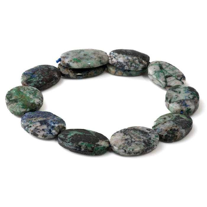 Azurite Malachite 25-35mm Oval - 15-16 Inch