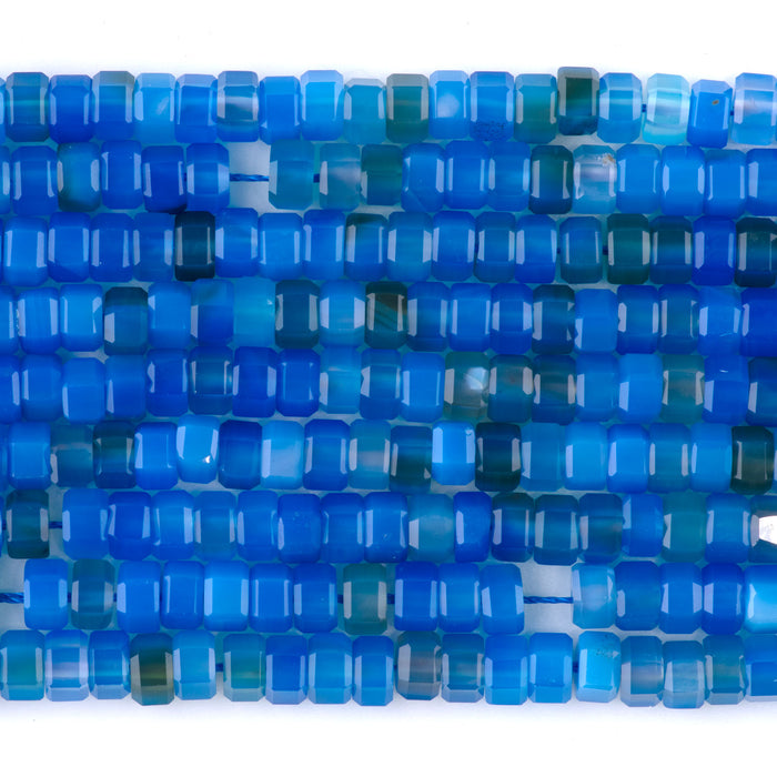 Blue Agate 6mm Hexagon - 15-16 Inch