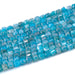 This is a Dakota Stones 4mm Blue Apatite Gemstone strand with table-cut cube beads in 15-16 inch strand.