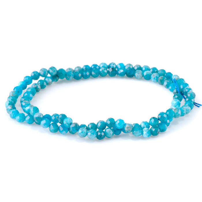 Blue Apatite Multi 4mm Round Faceted - 15-16 Inch