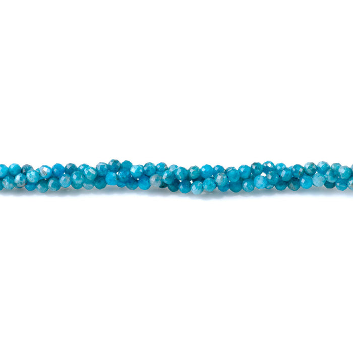 Blue Apatite Multi 4mm Round Faceted - 15-16 Inch