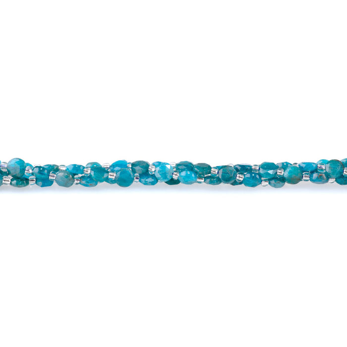 Blue Apatite 6mm Star Cut Coin A Grade - 15-16 Inch