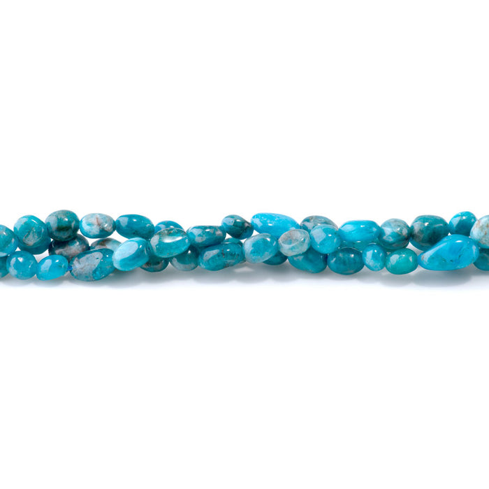 Blue Apatite 7x9-8x10mm Pebble A Grade - 15-16-Inch