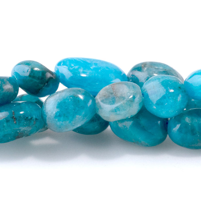 Blue Apatite 7x9-8x10mm Pebble A Grade - 15-16-Inch