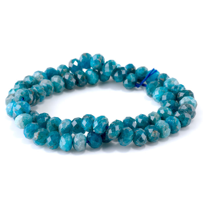 Blue Apatite 5x8mm Rondelle Faceted - 15-16 Inch