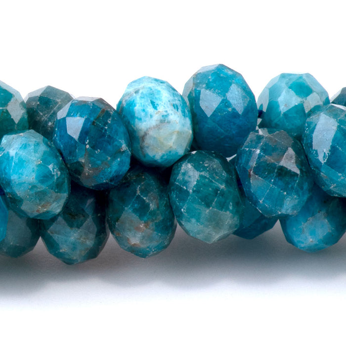 Blue Apatite 5x8mm Rondelle Faceted - 15-16 Inch