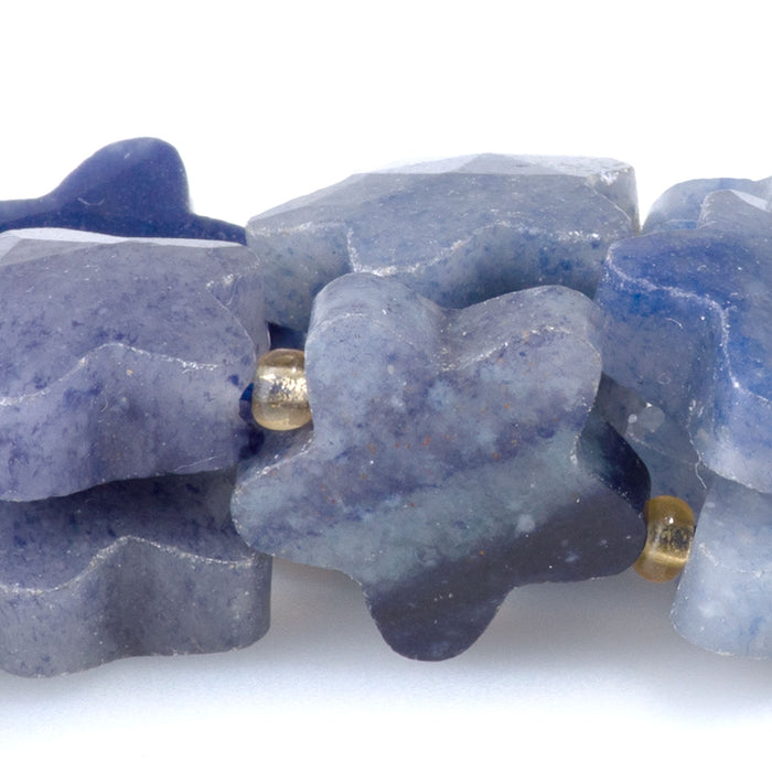 Blue Aventurine 14mm Faceted Star - 15-16 Inch