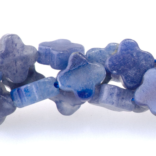This is a Dakota Stones 8mm Blue Aventurine Gemstone strand with cross beads in 15-16 inch strand.