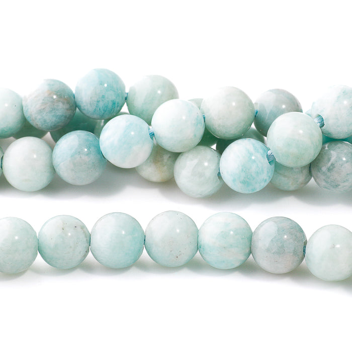 Brazilian Amazonite 10mm Round - Large Hole Beads