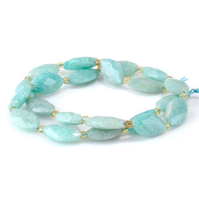 Brazilian Amazonite 10x16mm Faceted Marquise Bead - 15-16 Inch