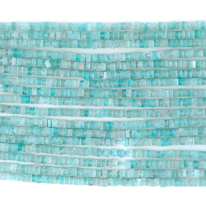 Brazilian Amazonite 1x2mm Square Rondelle - 15-16 Inch