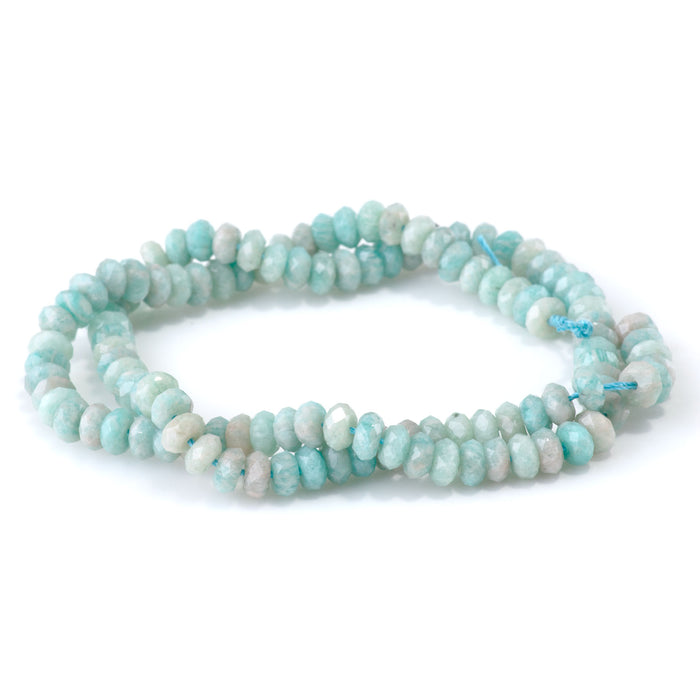 Brazilian Amazonite 3x6mm Faceted Rondelle A Grade - 15-16 Inch