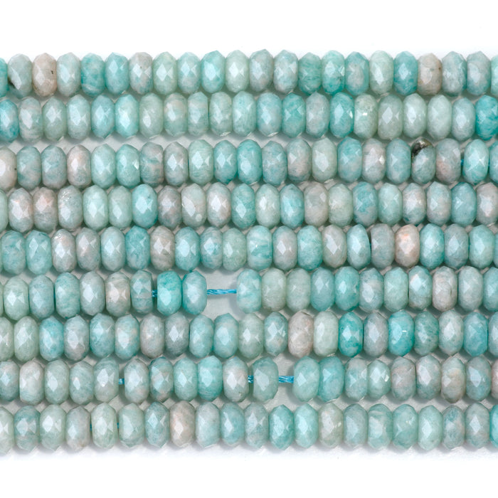 Brazilian Amazonite 3x6mm Faceted Rondelle A Grade - 15-16 Inch