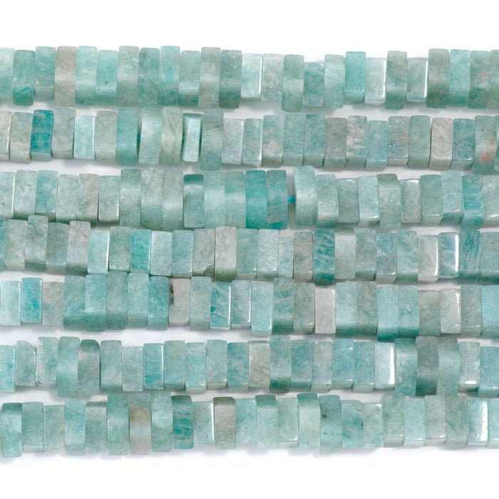 Brazilian Amazonite 3x6mm Square Rondelle - 15-16 Inch