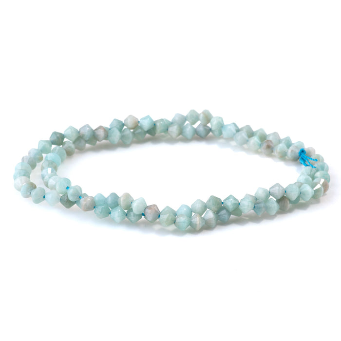Brazilian Amazonite 4mm Faceted Bicone - 15-16 Inch