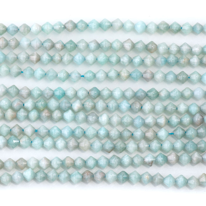 Brazilian Amazonite 4mm Faceted Bicone - 15-16 Inch