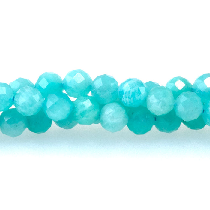 Brazilian Amazonite Clear 4mm Microfaceted Round - 15-16 Inch