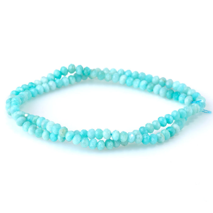 Brazilian Amazonite 3x4mm Rondelle Faceted A Grade - 15-16 Inch