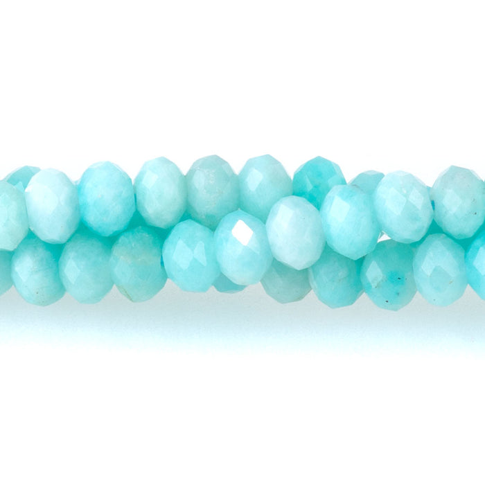 Brazilian Amazonite 3x4mm Rondelle Faceted A Grade - 15-16 Inch