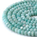 This is a Dakota Stones 5x8mm Brazilian Amazonite Large Hole Gemstone strand with faceted rondelle beads in 8 inch strand.