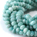 This is a Dakota Stones 5x8mm Brazilian Amazonite Large Hole Gemstone strand with faceted rondelle beads in 8 inch strand.