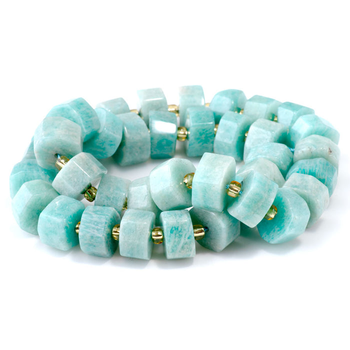 Brazilian Amazonite 6x10-13mm Faceted Wheel - 15-16 Inch