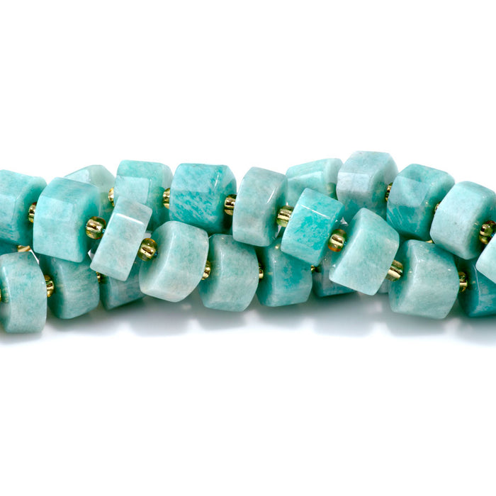 Brazilian Amazonite 6x10-13mm Faceted Wheel - 15-16 Inch