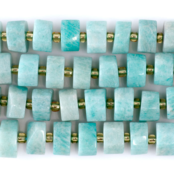 Brazilian Amazonite 6x10-13mm Faceted Wheel - 15-16 Inch