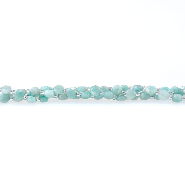 Brazillian Amazonite 6mm Star Cut Coin A Grade - 15-16 Inch