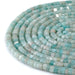 This is a Dakota Stones 6mm Brazilian Amazonite Large Hole Gemstone strand with faceted hexagon beads in 8 inch strand.