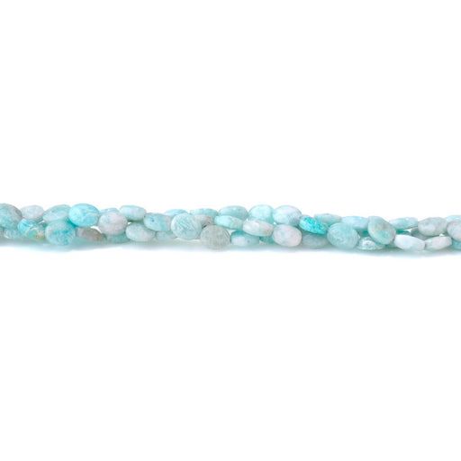 This is a Dakota Stones 6x8mm Brazilian Amazonite Gemstone strand with faceted oval beads in 15-16 inch strand.