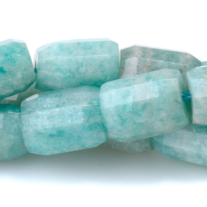 Brazilian Amazonite 7x10mm Faceted Tube - 15-16 Inch