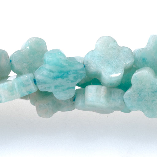 This is a Dakota Stones 8mm Brazilian Amazonite Gemstone strand with cross beads in 15-16 inch strand.