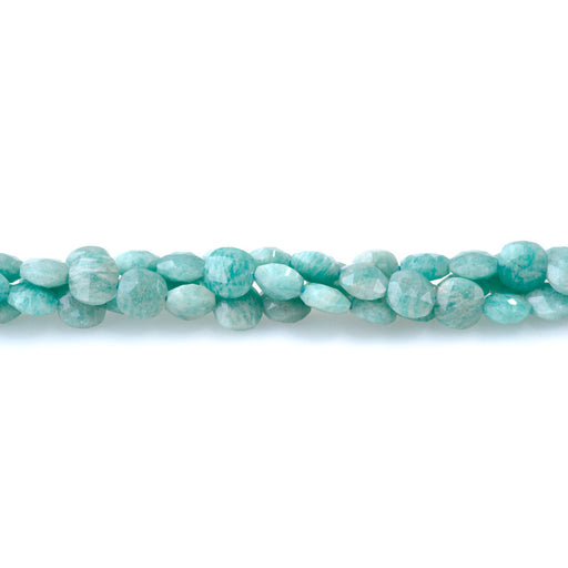 This is a Dakota Stones 8mm Brazilian Amazonite Puff Gemstone strand with faceted square beads in 15-16 inch strand.