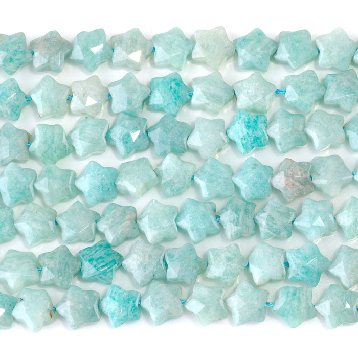 Brazilian Amazonite 8mm Faceted Star Bead - 15-16 Inch