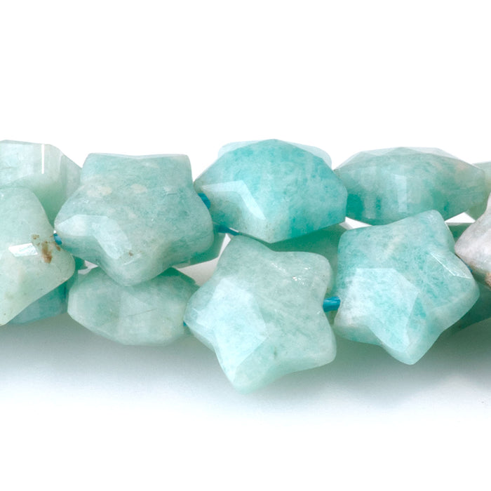 Brazilian Amazonite 8mm Faceted Star Bead - 15-16 Inch