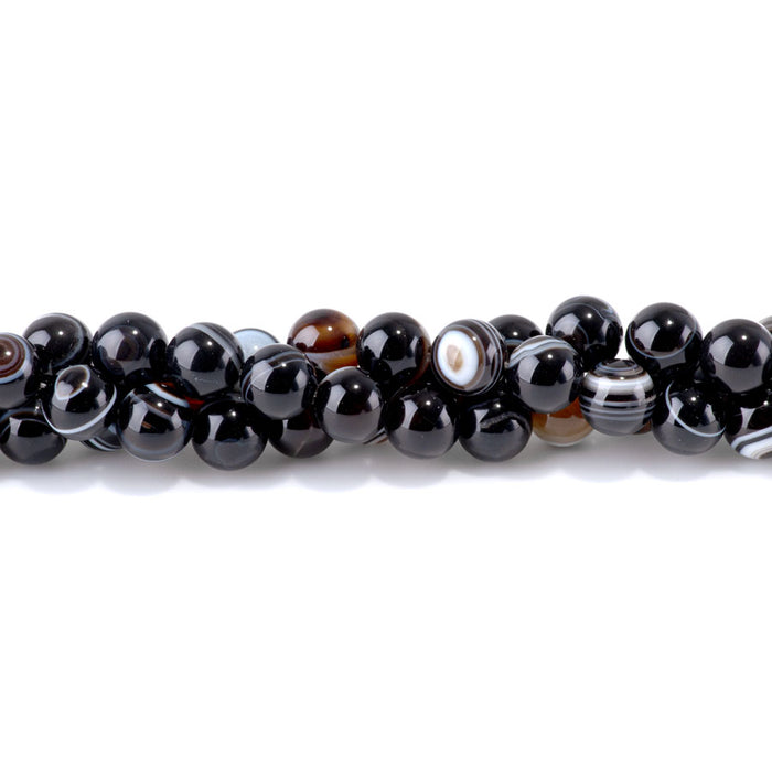 Black Eye Agate 10mm Round 15-16 Inch