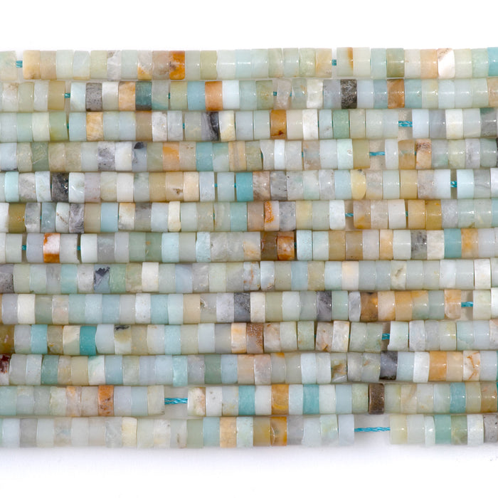 Black Gold Amazonite 2x4mm Heishi - 15-16 Inch