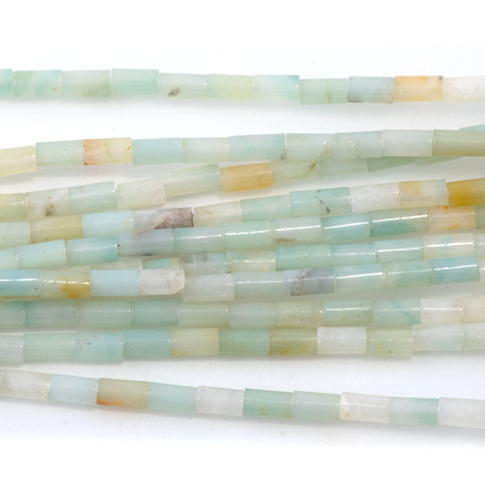 Black Gold Amazonite 2x4mm Tube - 15-16 Inch