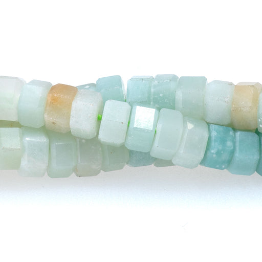 This is a Dakota Stones 6mm Black Gold Amazonite Hexagon Gemstone strand of round beads in 15-16 inch strand.