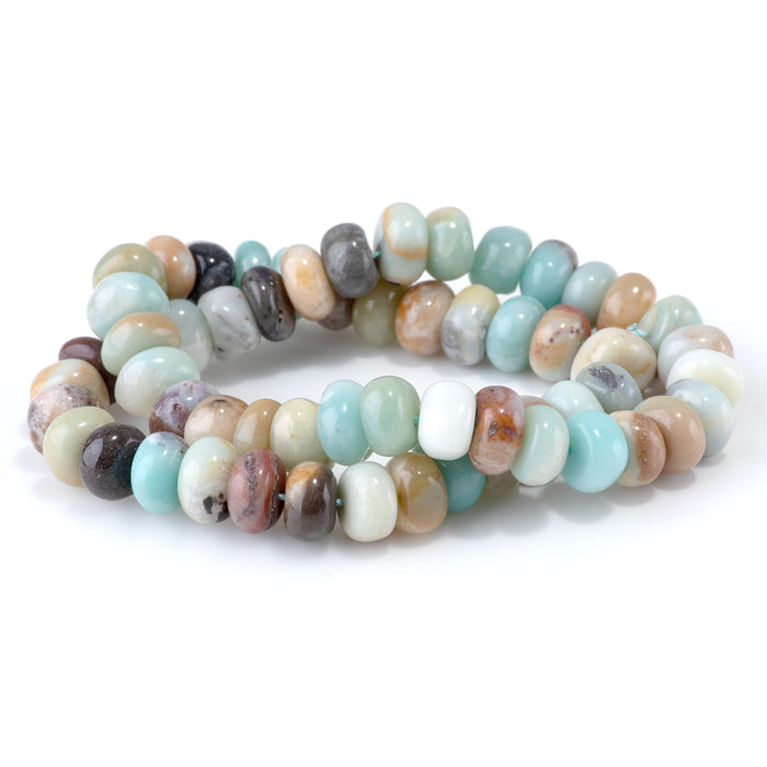 Black Gold Amazonite 8x10-9x13mm Side Drilled Pebble - 15-16 Inch