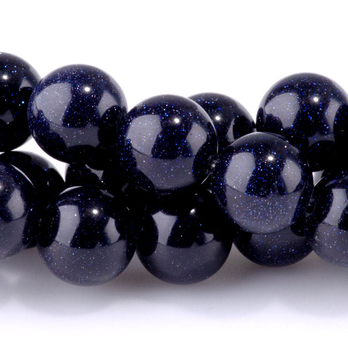 Blue Goldstone 10mm Round - 15-16 Inch