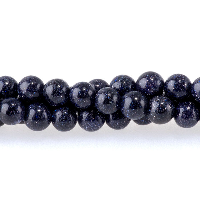 Blue Goldstone 4mm Round - 15-16 Inch