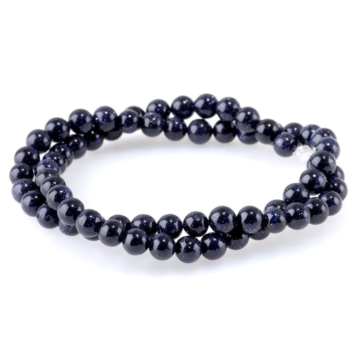 Blue Goldstone 6mm Round - 15-16 Inch