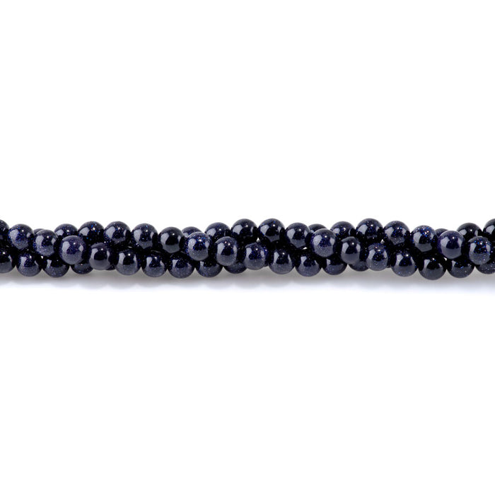 Blue Goldstone 6mm Round - 15-16 Inch