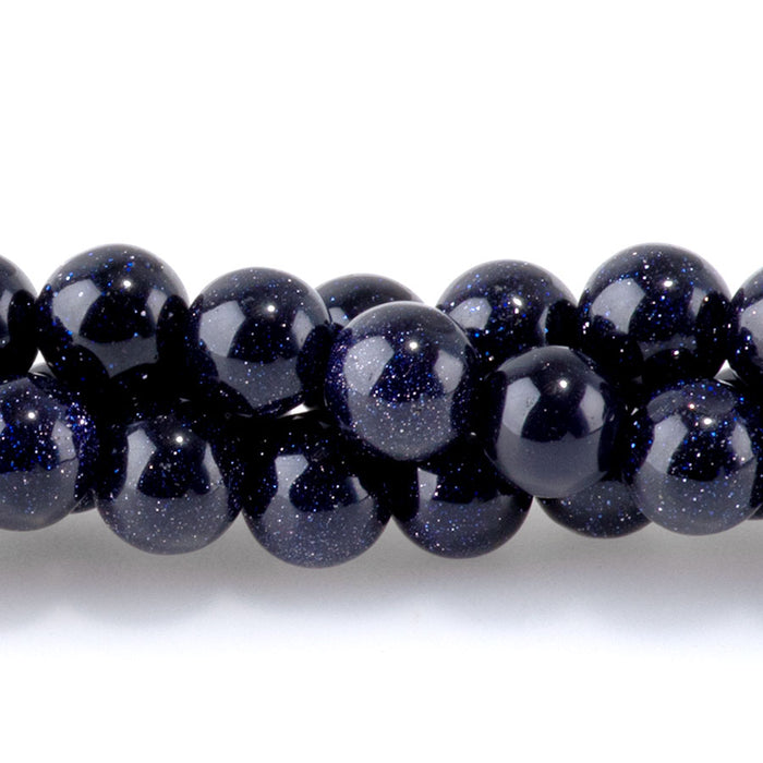 Blue Goldstone 6mm Round - 15-16 Inch