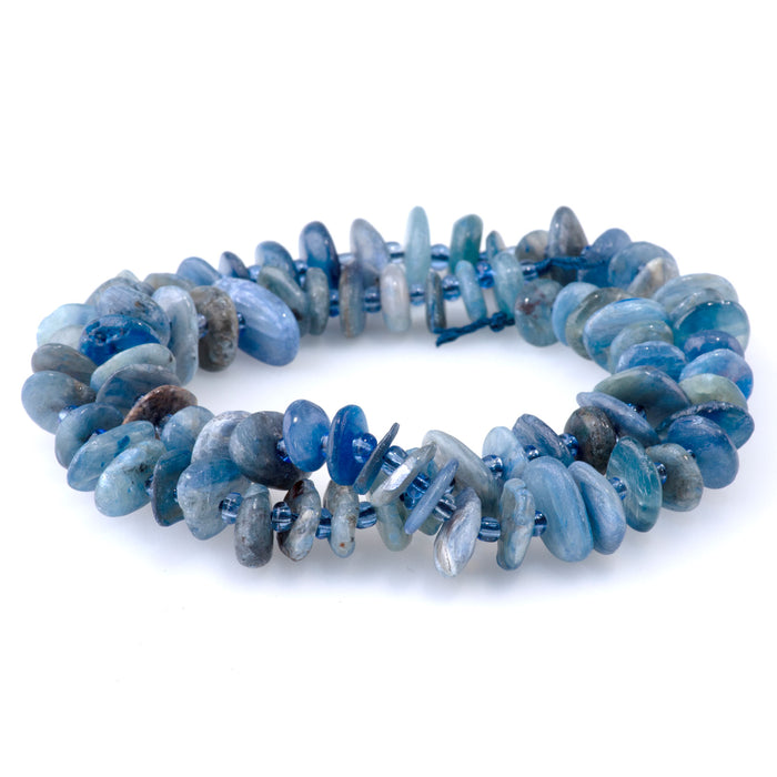 Blue Kyanite 5x8m Chip  - 15-16 Inch